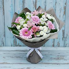 Букет цветов из:  Герберы, Альстромерии и Хризантемы #REPLACE_PRED# Малой Дубне