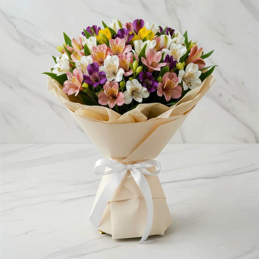 Букет цветов из: Альстромерии в Малой Дубне