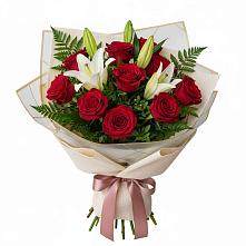 Букет цветов из:  Лилии и Розы в Малой Дубне