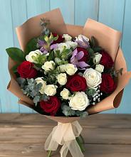 Букет цветов из:  Розы и Альстромерии #REPLACE_PRED# Малой Дубне