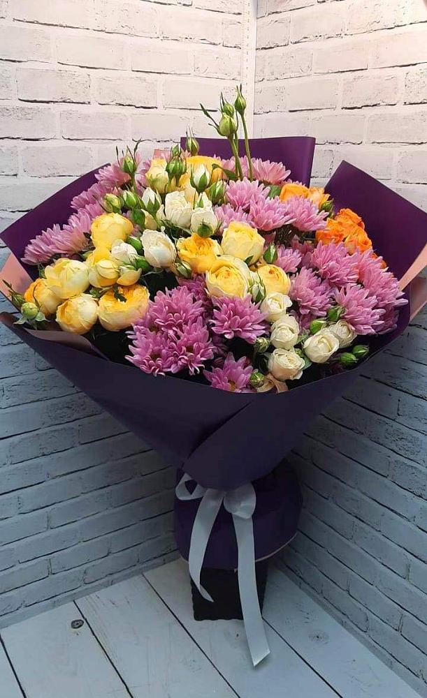 Букет цветов из: Хризантемы и Розы в Малой Дубне