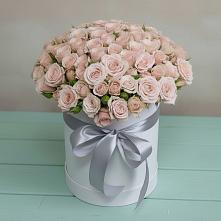 Цветочная композиция из Розы в шляпной коробке #REPLACE_PRED# Малой Дубне