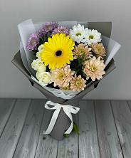 Букет цветов из:  Розы, Герберы и Хризантемы в Малой Дубне