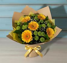 Букет цветов из:  Герберы и Хризантемы в Малой Дубне