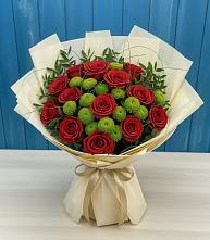 Букет цветов из:  Розы и Хризантемы в Малой Дубне