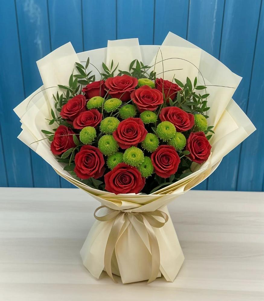 Букет цветов из: Розы и Хризантемы в Малой Дубне