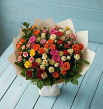 Букет Микс из разноцветных кустовых роз #REPLACE_PRED# Малой Дубне