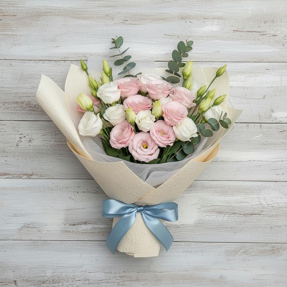 Букет цветов из: Лизиантусы в Малой Дубне